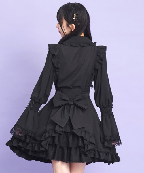Secret Honey(シークレットハニー)の「コルセット風裾フリルバッスルスカート(スカート・レディース・ブラック/レッド・MEDIUM)」の8枚目の写真