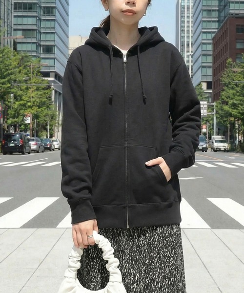 TRUSS(トラス)の「【TRUSS】12.4オンス ヘビーウェイト フルジップパーカー ジップアップ オーバーサイズ 厚手 裏起毛 HSZ-137(パーカー・メンズ・ネイビー/ヘザーグレー/オフホワイト/ブラック・S/M/L/XL)」の1枚目の写真