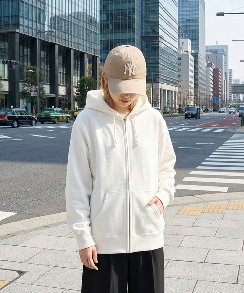 TRUSS(トラス)の「【TRUSS】12.4オンス ヘビーウェイト フルジップパーカー ジップアップ オーバーサイズ 厚手 裏起毛 HSZ-137(パーカー・メンズ・ネイビー/ヘザーグレー/オフホワイト/ブラック・S/M/L/XL)」の7枚目の写真