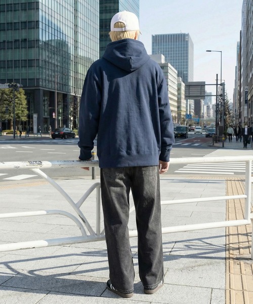 TRUSS(トラス)の「【TRUSS】12.4オンス ヘビーウェイト フルジップパーカー ジップアップ オーバーサイズ 厚手 裏起毛 HSZ-137(パーカー・メンズ・ネイビー/ヘザーグレー/オフホワイト/ブラック・S/M/L/XL)」の21枚目の写真