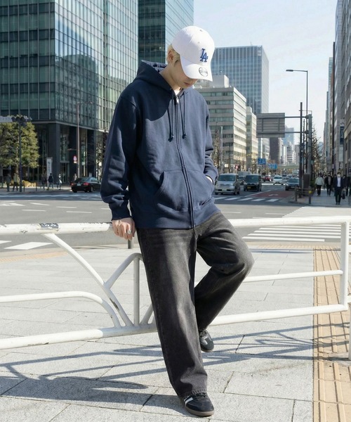 TRUSS(トラス)の「【TRUSS】12.4オンス ヘビーウェイト フルジップパーカー ジップアップ オーバーサイズ 厚手 裏起毛 HSZ-137(パーカー・メンズ・ネイビー/ヘザーグレー/オフホワイト/ブラック・S/M/L/XL)」の22枚目の写真