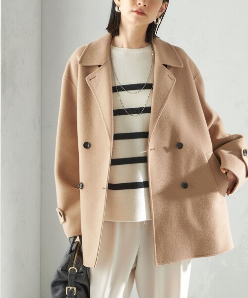 SUPER140 ダブル フェイス ショート コート（ピーコート）｜SHIPS