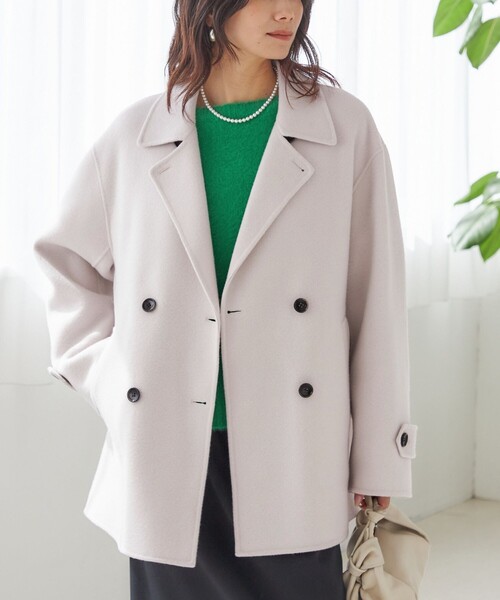 SUPER140 ダブル フェイス ショート コート（ピーコート）｜SHIPS