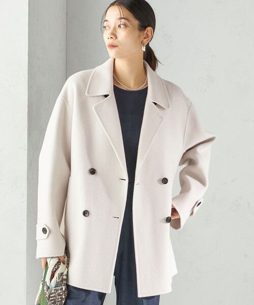 SUPER140 ダブル フェイス ショート コート（ピーコート）｜SHIPS