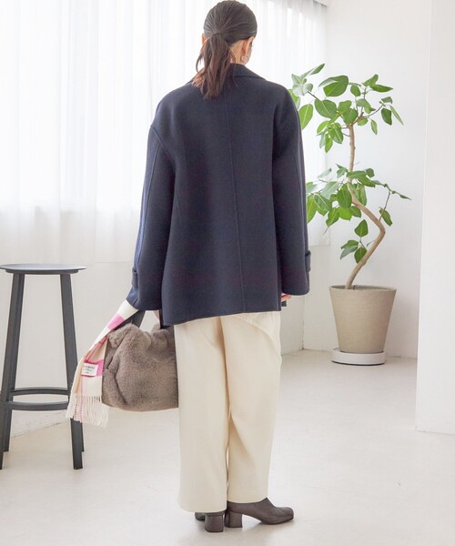 SUPER140 ダブル フェイス ショート コート（ピーコート）｜SHIPS