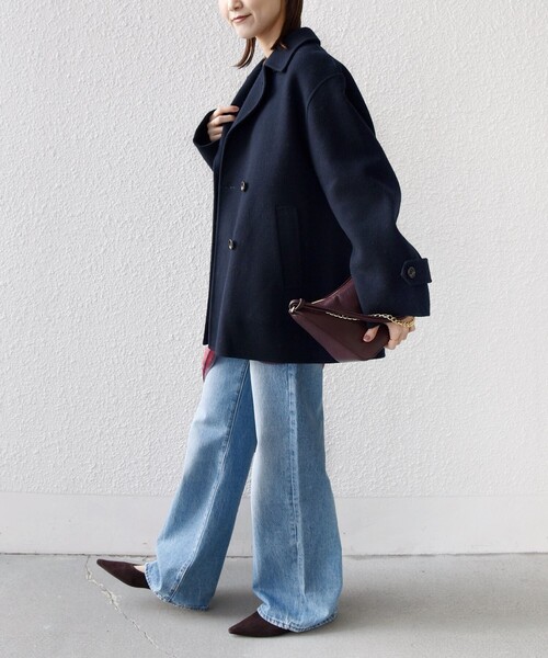 SUPER140 ダブル フェイス ショート コート（ピーコート）｜SHIPS