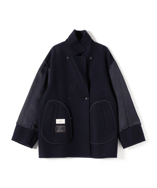 SUPER140 ダブル フェイス ショート コート（ピーコート）｜SHIPS