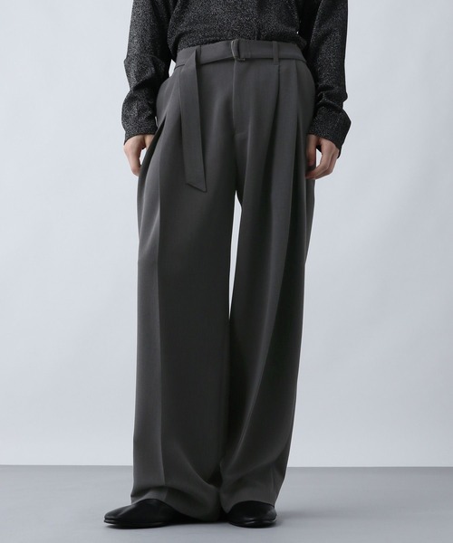 SET UP対応】ダブルウィーブディープタックワイドパンツ(HARE