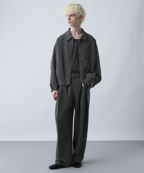 HARE(ハレ)の「【SET UP対応】ダブルウィーブディープタックワイドパンツ(HARE)(スラックス・メンズ・ブラック/グレー/ブラウン/ブルー・MEDIUM/SMALL/LARGE)」の6枚目の写真