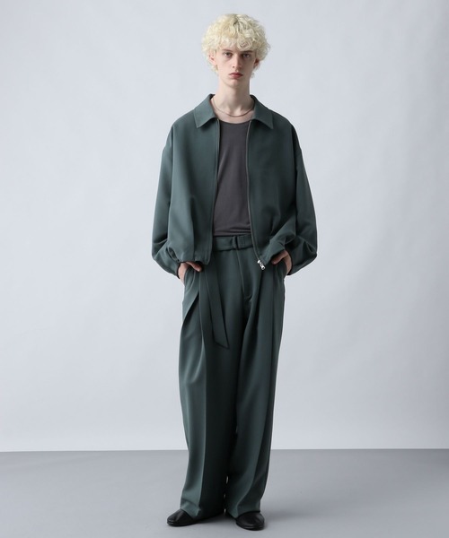 HARE(ハレ)の「【SET UP対応】ダブルウィーブディープタックワイドパンツ(HARE)(スラックス・メンズ・ブラック/グレー/ブラウン/ブルー・MEDIUM/SMALL/LARGE)」の8枚目の写真