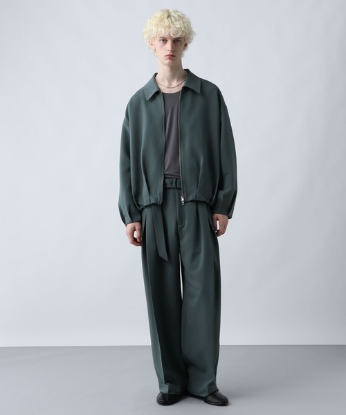 HARE(ハレ)の「【SET UP対応】ダブルウィーブディープタックワイドパンツ(HARE)(スラックス・メンズ・ブラック/グレー/ブラウン/ブルー・MEDIUM/SMALL/LARGE)」の9枚目の写真