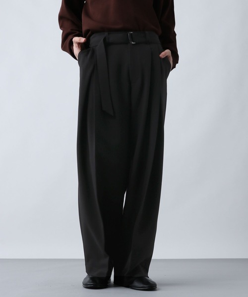 HARE(ハレ)の「【SET UP対応】ダブルウィーブディープタックワイドパンツ(HARE)(スラックス・メンズ・ブラック/グレー/ブラウン/ブルー・MEDIUM/SMALL/LARGE)」の10枚目の写真