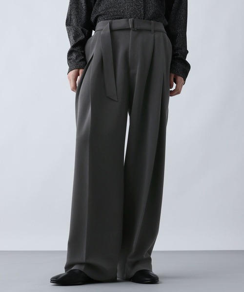 HARE(ハレ)の「【SET UP対応】ダブルウィーブディープタックワイドパンツ(HARE)(スラックス・メンズ・ブラック/グレー/ブラウン/ブルー・MEDIUM/SMALL/LARGE)」の12枚目の写真