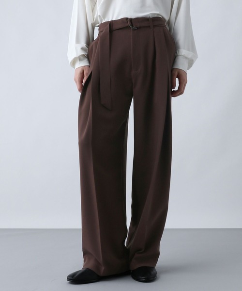 SET UP対応】ダブルウィーブディープタックワイドパンツ(HARE