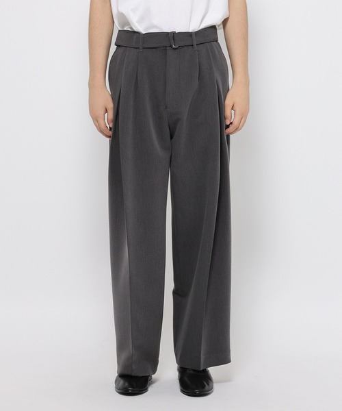 HARE(ハレ)の「【SET UP対応】ダブルウィーブディープタックワイドパンツ(HARE)(スラックス・メンズ・ブラック/グレー/ブラウン/ブルー・MEDIUM/SMALL/LARGE)」の16枚目の写真