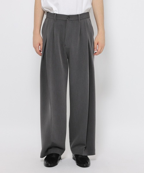 HARE(ハレ)の「【SET UP対応】ダブルウィーブディープタックワイドパンツ(HARE)(スラックス・メンズ・ブラック/グレー/ブラウン/ブルー・MEDIUM/SMALL/LARGE)」の17枚目の写真