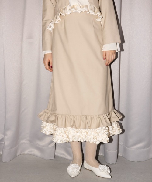 blooming frill long skirt / フリルデザインスカート【セットアップ