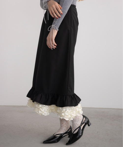 blooming frill long skirt / フリルデザインスカート【セットアップ