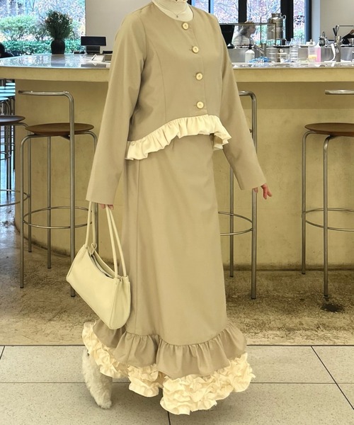 blooming frill long skirt / フリルデザインスカート【セットアップ