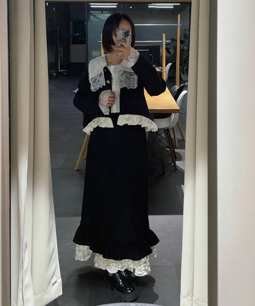 blooming frill long skirt / フリルデザインスカート【セットアップ