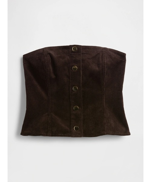 GAP（ギャップ）の「コーデュロイ ストラップレス クロップド ベスト（ベスト・レディース・ブラウン・XS/S/M/L/XXS）」の5枚目の写真