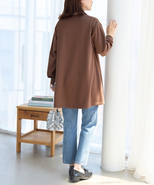 alotta（アロッタ）の「【テディベア】ミニ裏毛Ａラインチュニック（チュニック・レディース・オートミール/ブラウン・LL/L/M）」の6枚目の写真