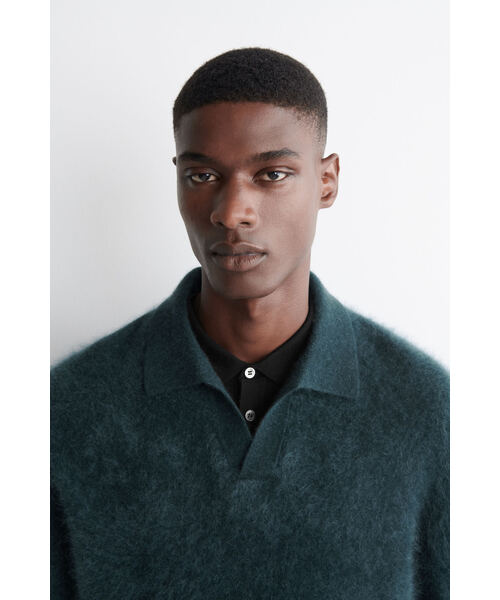 ブラッシュドカシミヤポロセーター