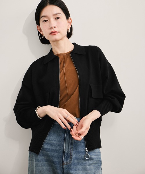 ZIPニットカーディガン/セットアップ対応（カーディガン/ボレロ）｜LE