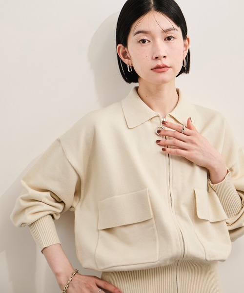 ZIPニットカーディガン/セットアップ対応（カーディガン/ボレロ）｜LE