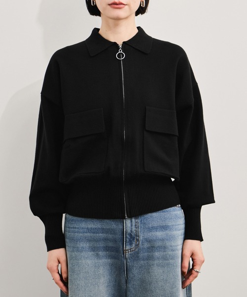 ZIPニットカーディガン/セットアップ対応（カーディガン/ボレロ）｜LE