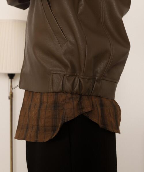 LUCY(ルーシー)の「LUCY/PUダブルZIPブルゾン(ブルゾン・メンズ・ブラウン/ブラック・LARGE/MEDIUM)」の21枚目の写真