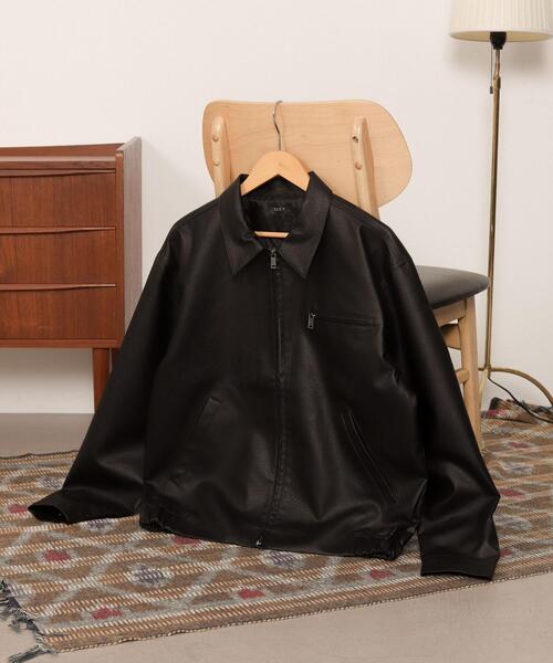 LUCY(ルーシー)の「LUCY/PUダブルZIPブルゾン(ブルゾン・メンズ・ブラウン/ブラック・LARGE/MEDIUM)」の3枚目の写真