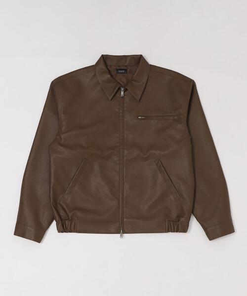 LUCY(ルーシー)の「LUCY/PUダブルZIPブルゾン(ブルゾン・メンズ・ブラウン/ブラック・LARGE/MEDIUM)」の5枚目の写真