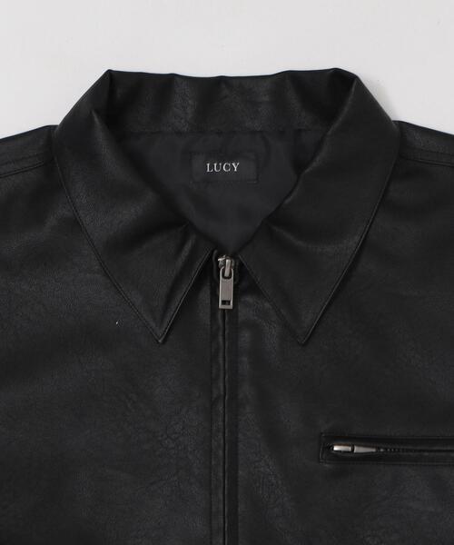 LUCY(ルーシー)の「LUCY/PUダブルZIPブルゾン(ブルゾン・メンズ・ブラウン/ブラック・LARGE/MEDIUM)」の8枚目の写真