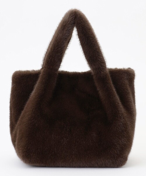 ANY（エニィ）の「カラーファーバッグ（ショルダーバッグ・レディース・レッド系/ライトグレー系/オレンジ系/ベージュ系/ダークブラウン系/ダルブルー系・F）」の2枚目の写真