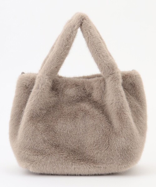 ANY（エニィ）の「カラーファーバッグ（ショルダーバッグ・レディース・レッド系/ライトグレー系/オレンジ系/ベージュ系/ダークブラウン系/ダルブルー系・F）」の3枚目の写真