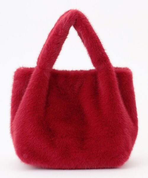 ANY（エニィ）の「カラーファーバッグ（ショルダーバッグ・レディース・レッド系/ライトグレー系/オレンジ系/ベージュ系/ダークブラウン系/ダルブルー系・F）」の5枚目の写真