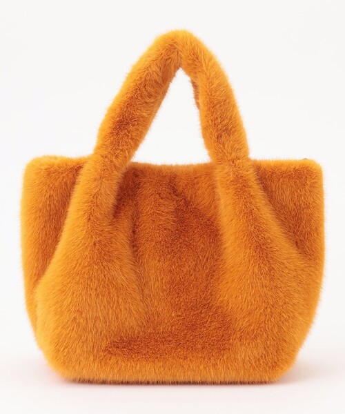 ANY（エニィ）の「カラーファーバッグ（ショルダーバッグ・レディース・レッド系/ライトグレー系/オレンジ系/ベージュ系/ダークブラウン系/ダルブルー系・F）」の6枚目の写真