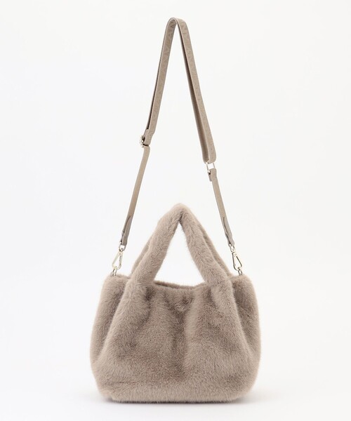 ANY（エニィ）の「カラーファーバッグ（ショルダーバッグ・レディース・レッド系/ライトグレー系/オレンジ系/ベージュ系/ダークブラウン系/ダルブルー系・F）」の12枚目の写真