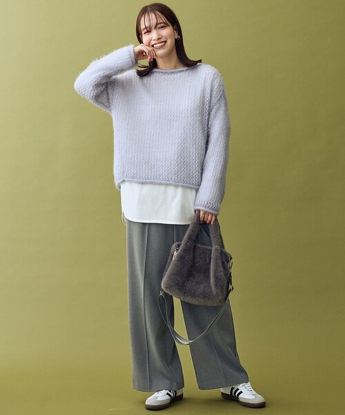 ANY（エニィ）の「カラーファーバッグ（ショルダーバッグ・レディース・レッド系/ライトグレー系/オレンジ系/ベージュ系/ダークブラウン系/ダルブルー系・F）」の22枚目の写真