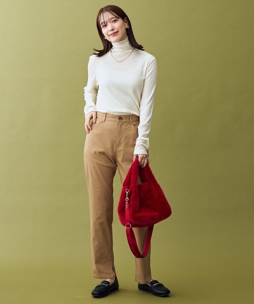 ANY（エニィ）の「カラーファーバッグ（ショルダーバッグ・レディース・レッド系/ライトグレー系/オレンジ系/ベージュ系/ダークブラウン系/ダルブルー系・F）」の21枚目の写真