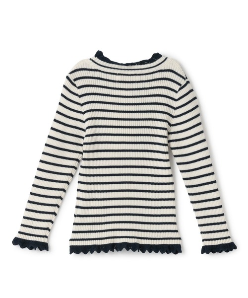 KP（ケーピー）の「リブタートル ボーダー（ニット/セーター・キッズ・ネイビー/レッド/ピンク・90cm/100cm/110cm/120cm/130cm/140cm/150cm）」の4枚目の写真