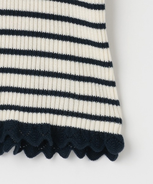 KP（ケーピー）の「リブタートル ボーダー（ニット/セーター・キッズ・ネイビー/レッド/ピンク・90cm/100cm/110cm/120cm/130cm/140cm/150cm）」の8枚目の写真