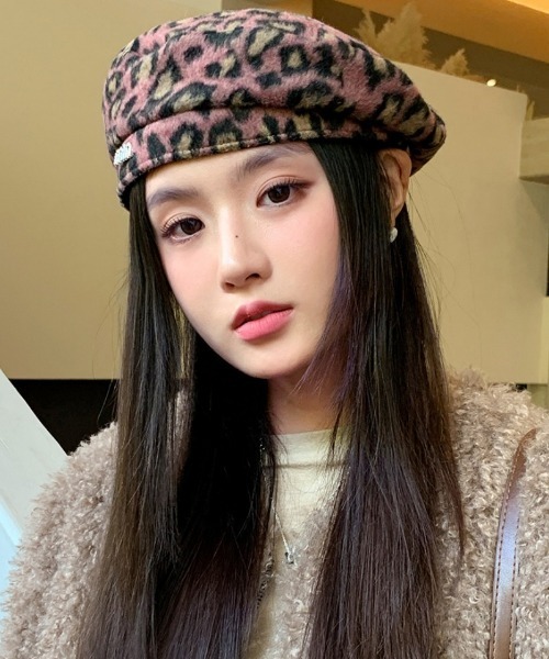 Ritzy（リッツィー）の「レオパード柄ベレー帽（ハンチング/ベレー帽・レディース・グレー/ピンク/ベージュ・FREE）」の6枚目の写真
