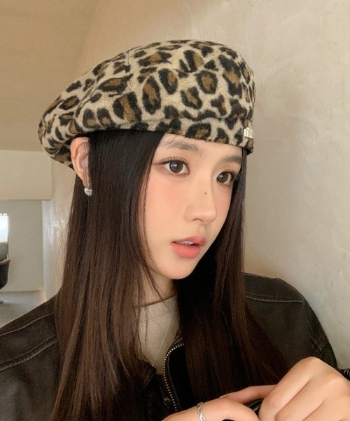 Ritzy（リッツィー）の「レオパード柄ベレー帽（ハンチング/ベレー帽・レディース・グレー/ピンク/ベージュ・FREE）」の10枚目の写真