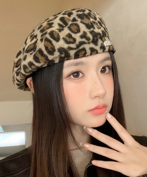 Ritzy（リッツィー）の「レオパード柄ベレー帽（ハンチング/ベレー帽・レディース・グレー/ピンク/ベージュ・FREE）」の11枚目の写真