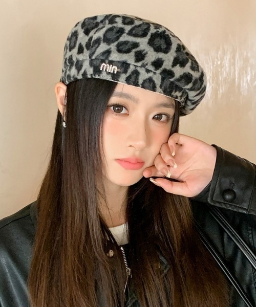 Ritzy（リッツィー）の「レオパード柄ベレー帽（ハンチング/ベレー帽・レディース・グレー/ピンク/ベージュ・FREE）」の12枚目の写真