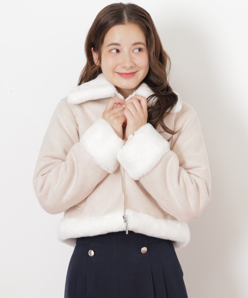 JILL by JILL STUART(ジルバイジルスチュアート)の「◇フェイクムートンジャケット(その他アウター・レディース・ピンク/ホワイト/グレー・SMALL/MEDIUM)」の22枚目の写真