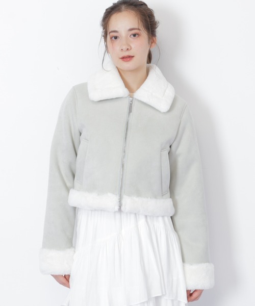 JILL by JILL STUART(ジルバイジルスチュアート)の「◇フェイクムートンジャケット(その他アウター・レディース・ピンク/ホワイト/グレー・SMALL/MEDIUM)」の11枚目の写真