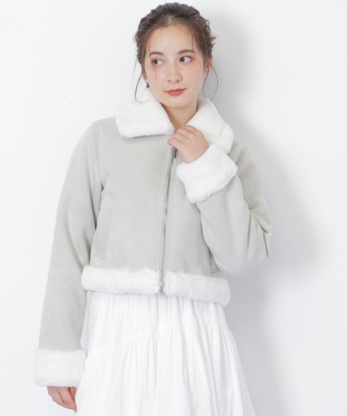 JILL by JILL STUART(ジルバイジルスチュアート)の「◇フェイクムートンジャケット(その他アウター・レディース・ピンク/ホワイト/グレー・SMALL/MEDIUM)」の14枚目の写真